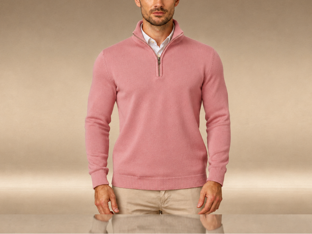 Pink / Rose Quarter Zip Mens