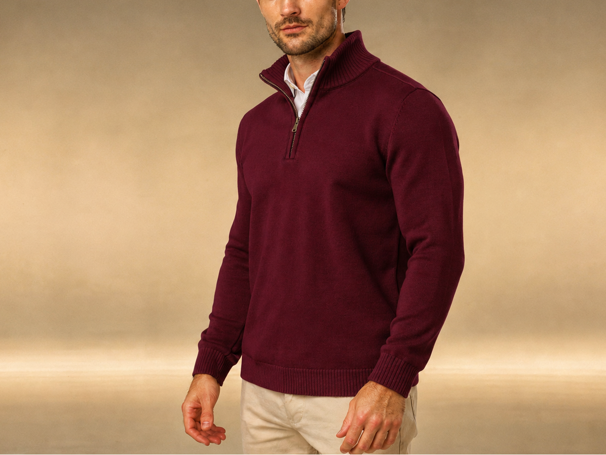 Wine Red Quarter Zip