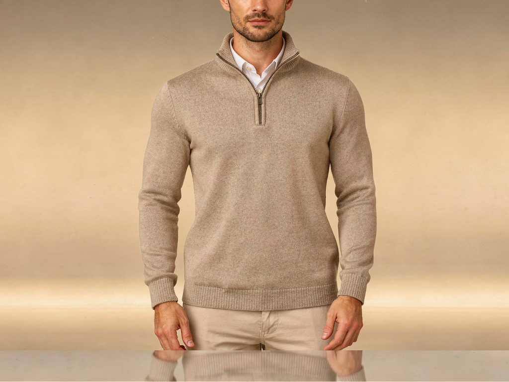 Beige Quarter Zip
