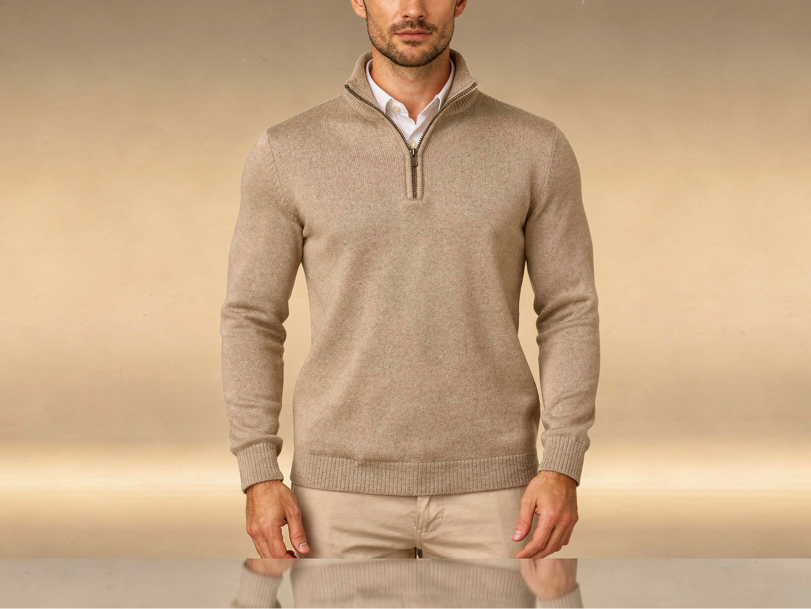 Beige Quarter Zip