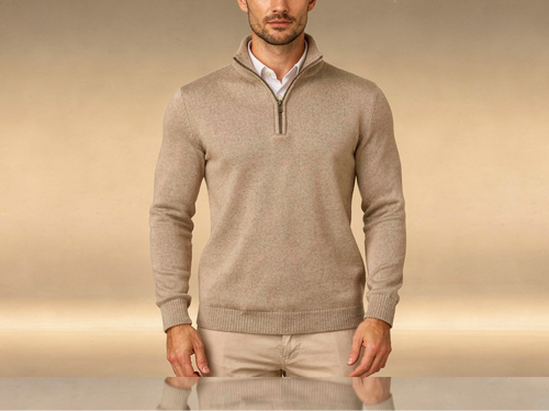 Beige Quarter Zip